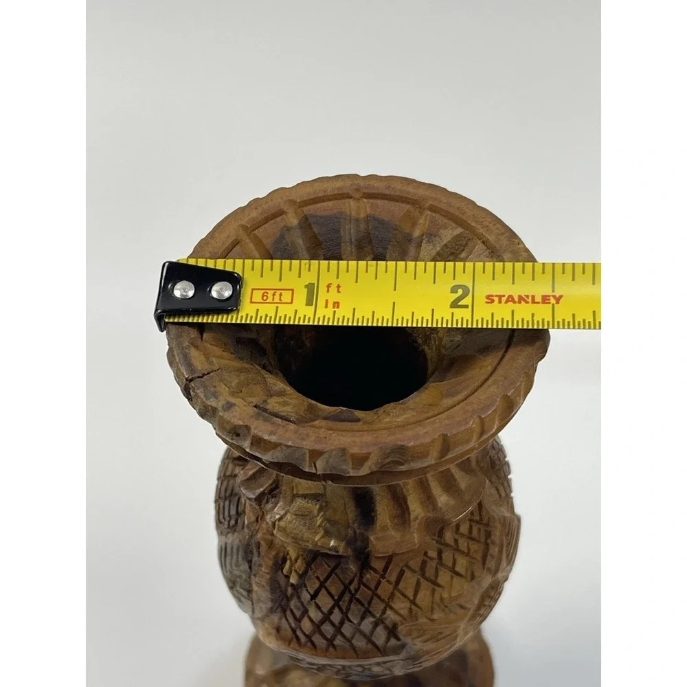 Hand-Carved Olive wood Vase Likely  from Bethlehem 5.5